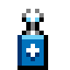 A blue box with a white cross on it and a small blinking light on top